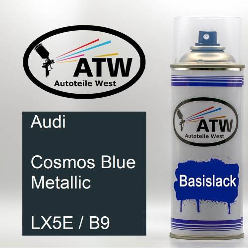 Audi, Cosmos Blue Metallic, LX5E / B9: 400ml Sprühdose, von ATW Autoteile West.